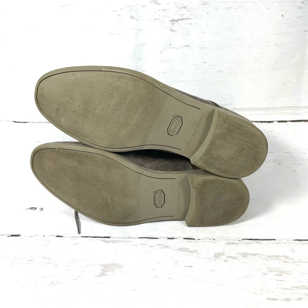 John‎ Varvatos Chukka Boots Mens Size 11.5 Gray Canvas Hand Made Lace Up Shoes